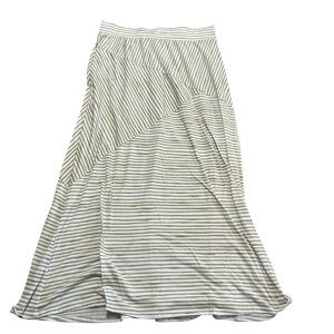 Cato Cream and Tan Striped Maxi Skirt Size Large Flowy Hippie Boho Lightweight
